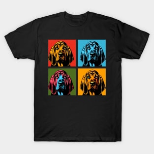 Pop Retro Bloodhound Art Painting - Cute Puppy T-Shirt